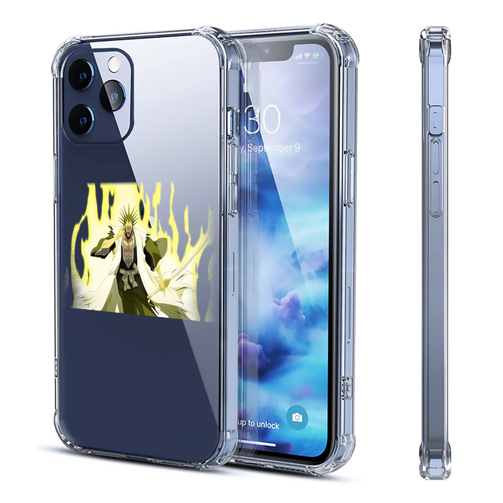 （画像用） ブリーチ ざらき けんぱち BLEACH Zaraki Kenpachi 【iPhone 12シリーズ対応】透明スマホケース（クリアソフトケース）